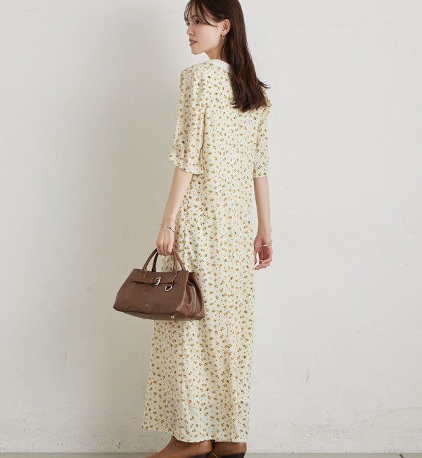  「襟付きフラワーワンピース」|ワンピース|