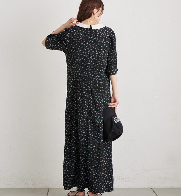  「襟付きフラワーワンピース」|ワンピース|