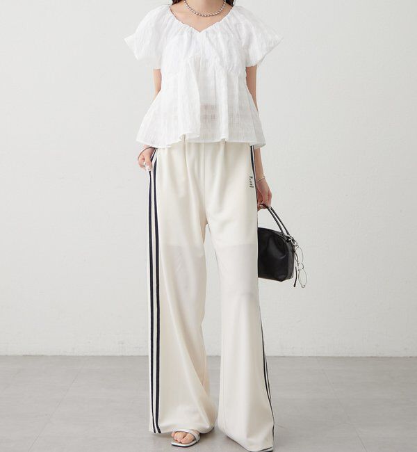  「ロゴ刺繍イージーパンツ」|チノ|