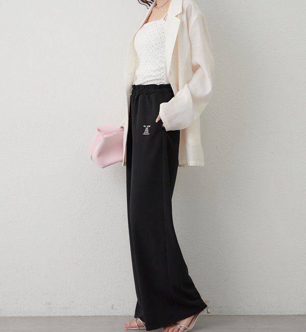  「ロゴ刺繍イージーパンツ」|チノ|