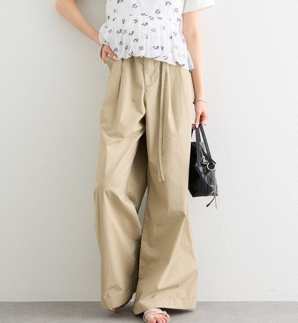  「ワイドベルトタックパンツ」|チノ|
