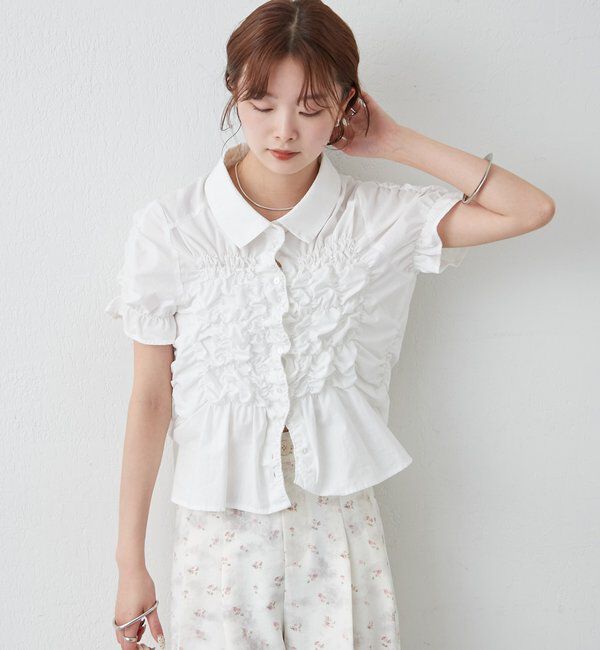  「シャーリングシェイプシャツ」|シャツ・ブラウス|