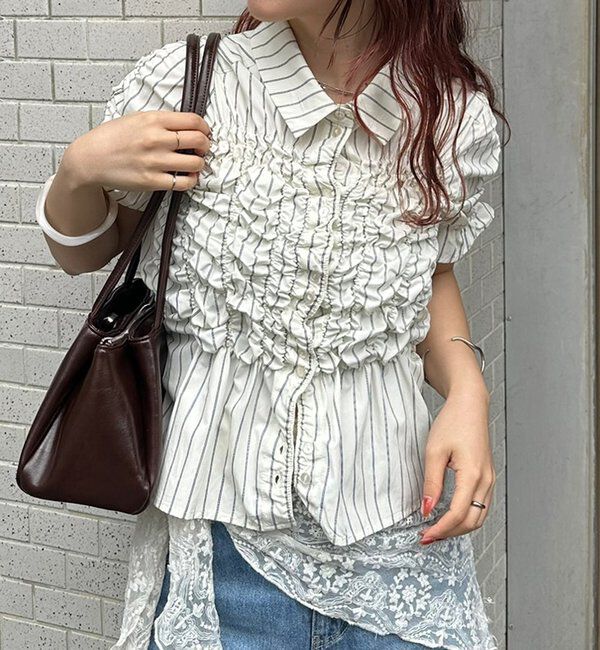  「シャーリングシェイプシャツ」|シャツ・ブラウス|