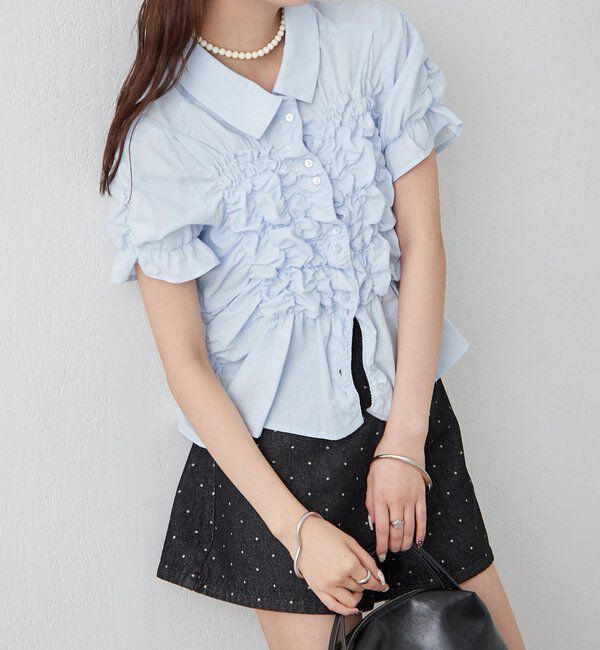  「シャーリングシェイプシャツ」|シャツ・ブラウス|