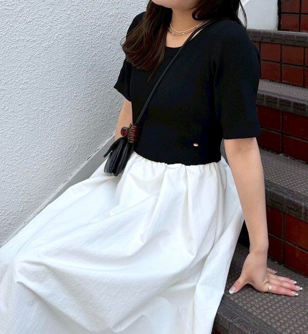  「【@__misa__03企画】プレート付きドッキング半袖ワンピース」|ワンピース|