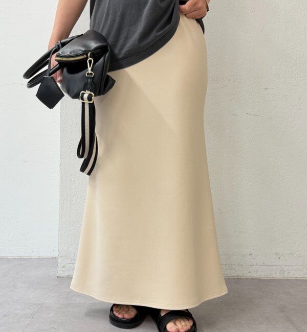  「カットジョーゼットマーメイドスカート」|スカート|ライトベージュ