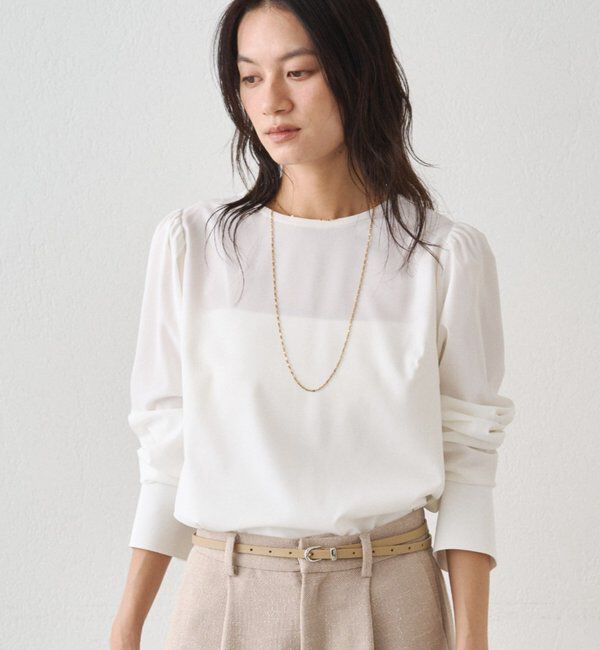  「【Atelier N5/アトリエヌメロサンク】パフスリーブクルーブラウス」|シャツ・ブラウス|