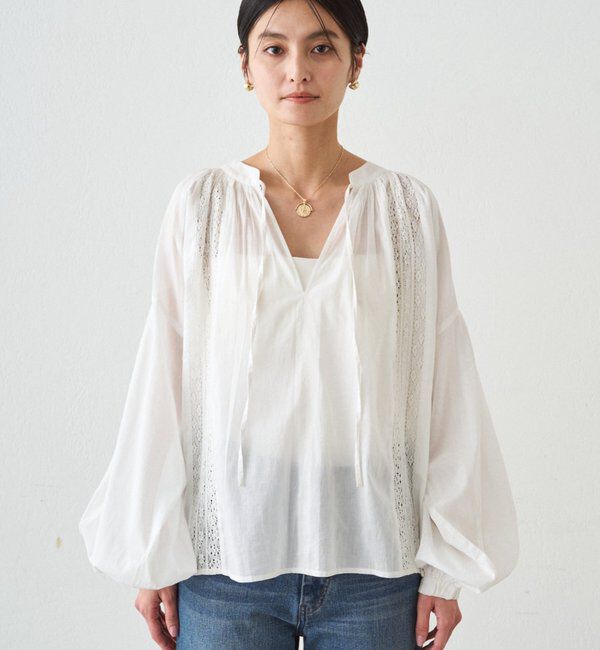  「【INDIA】スキッパーレースブラウス」|シャツ・ブラウス|