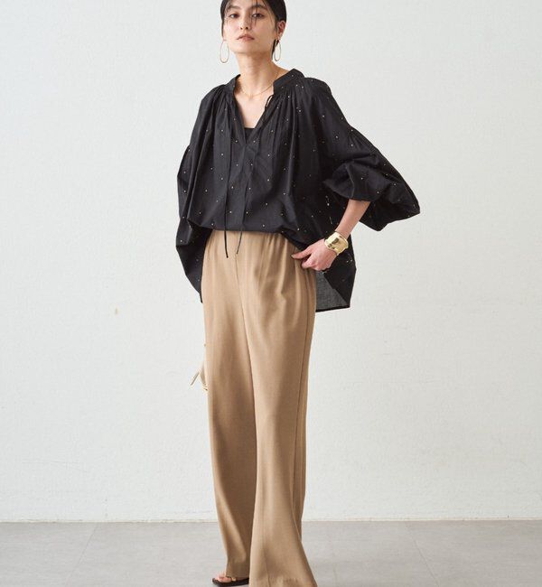  「【INDIA】スキッパー刺繍ブラウス」|シャツ・ブラウス|