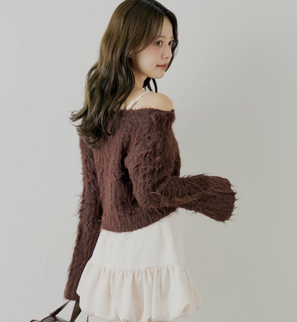  「レースドッキングシャギーニット」|ニット・セーター|