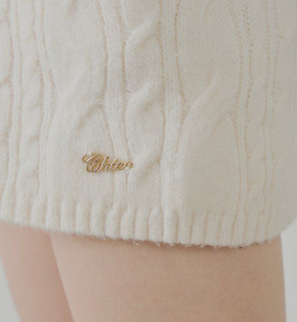  「【セットアップ対応】ケーブルショートニットパンツ」|チノ|