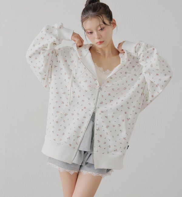 「花柄ルーズパーカー」|パーカー|