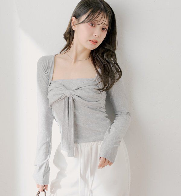  「ボレロ風リボントップス」|Tシャツ・カットソー|