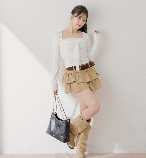  「ボレロ風リボントップス」|Tシャツ・カットソー|