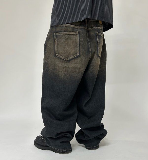  「《UNISEX / サイズ展開あり》スラッシュポケットブラストワイドデニム」|デニム|