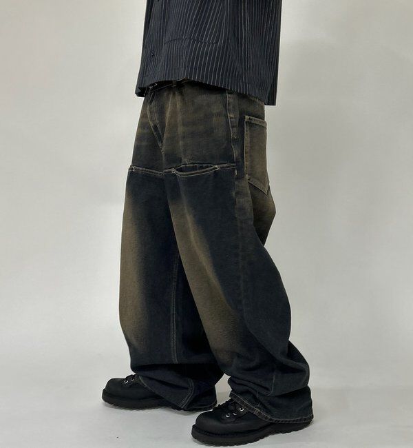 「《UNISEX / サイズ展開あり》スラッシュポケットブラストワイドデニム」|デニム|