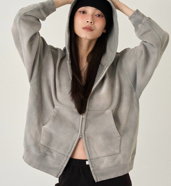  「【SLOPPY】 ラインストーンジップパーカー」|パーカー|