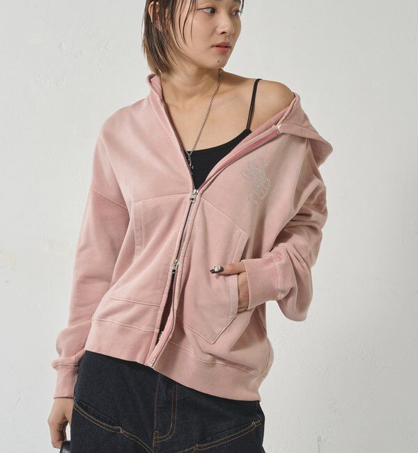  「【SLOPPY】 ラインストーンジップパーカー」|パーカー|