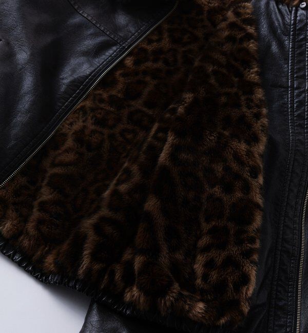  「3way ヴィンテージライクレザーボアブルゾン」|ブルゾン・スタジャン|