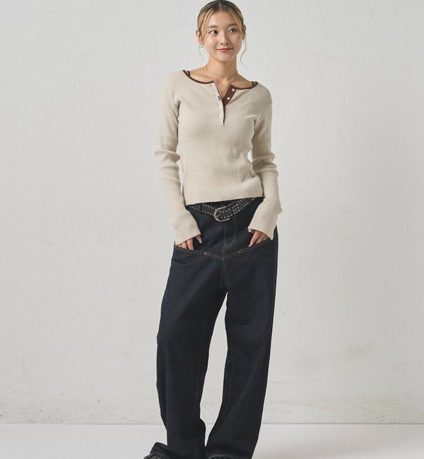  「リンガーヘンリーネックニット」|ニット・セーター|