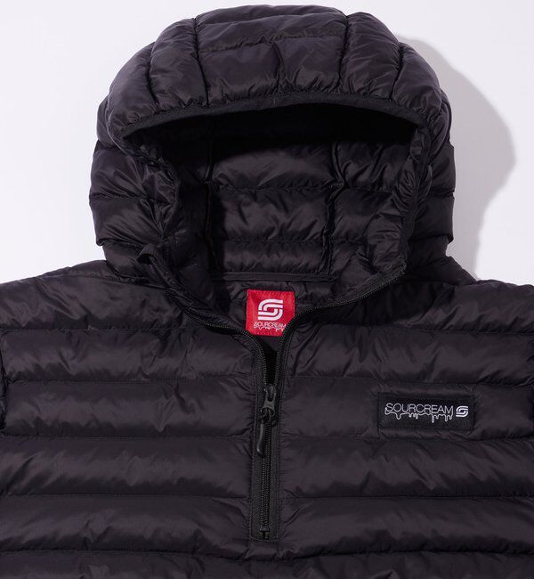  「【Sourcream】中綿ハーフジップフードプルオーバー」|ブルゾン・スタジャン|