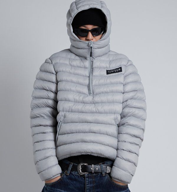  「【Sourcream】中綿ハーフジップフードプルオーバー」|ブルゾン・スタジャン|