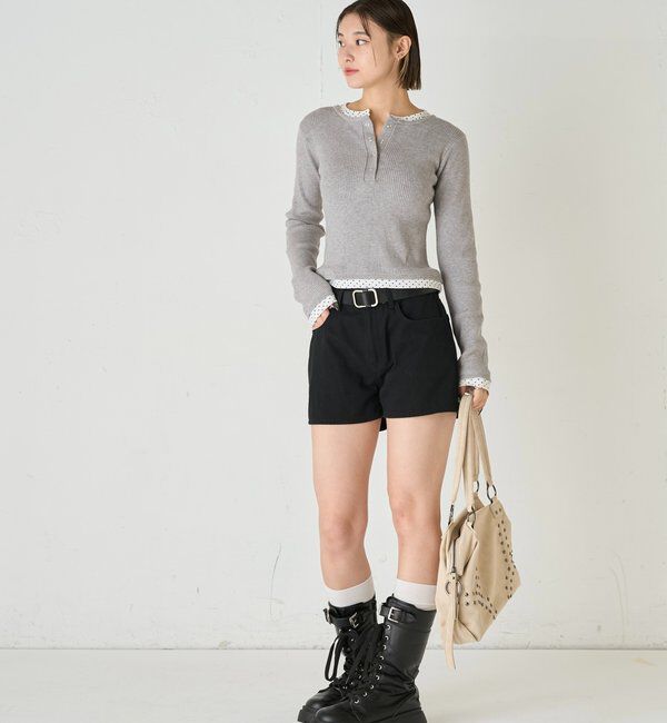  「レイヤードヘンリーニットトップス」|ニット・セーター|