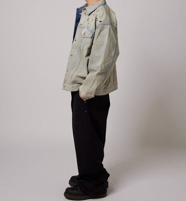  「【UNISEX/ユニセックス】アイレットデニムジャケット」|ブルゾン・スタジャン|