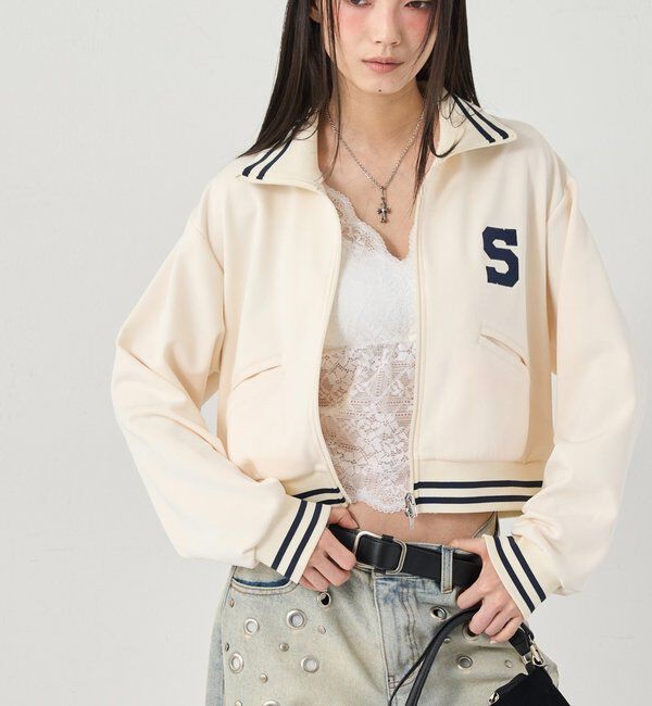  「Sロゴコンパクトトラックジャケット」|ブルゾン・スタジャン|