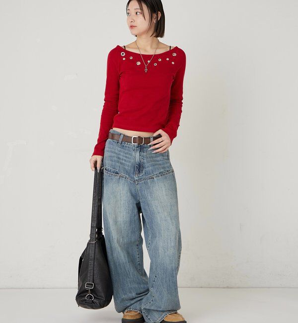  「アイレットオフショルトップス」|Tシャツ・カットソー|