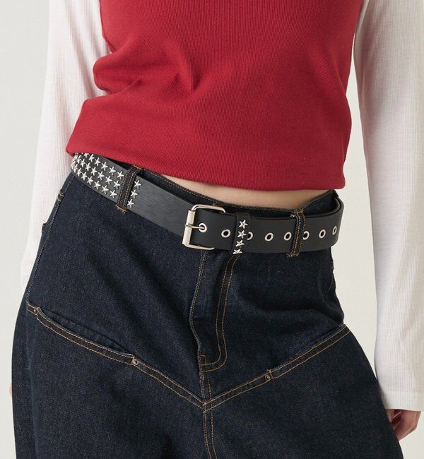  「スタースタッズベルト」|ベルト|ブラック