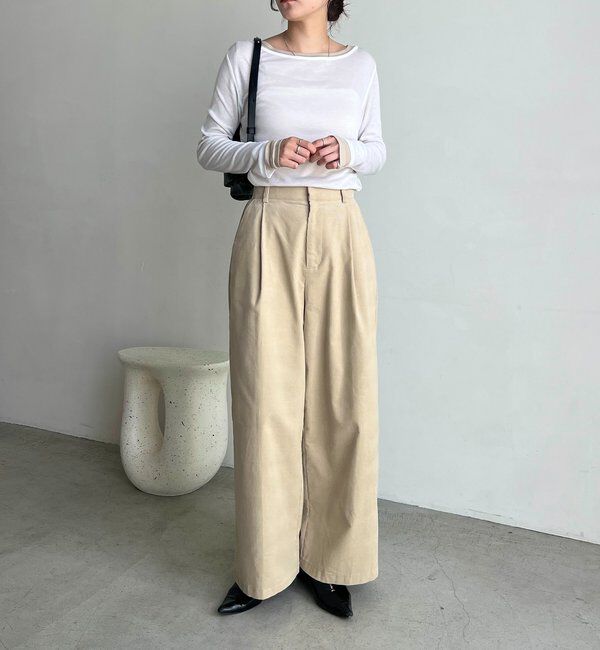  「【前後2WAY】2WAYボートネックシアーロンT」|Tシャツ・カットソー|