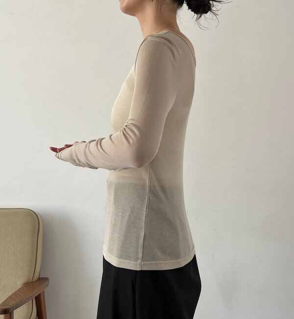  「【前後2WAY】2WAYボートネックシアーロンT」|Tシャツ・カットソー|