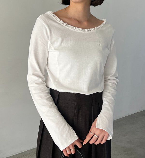  「〈C.L〉フリル襟ボートネックTシャツ」|Tシャツ・カットソー|