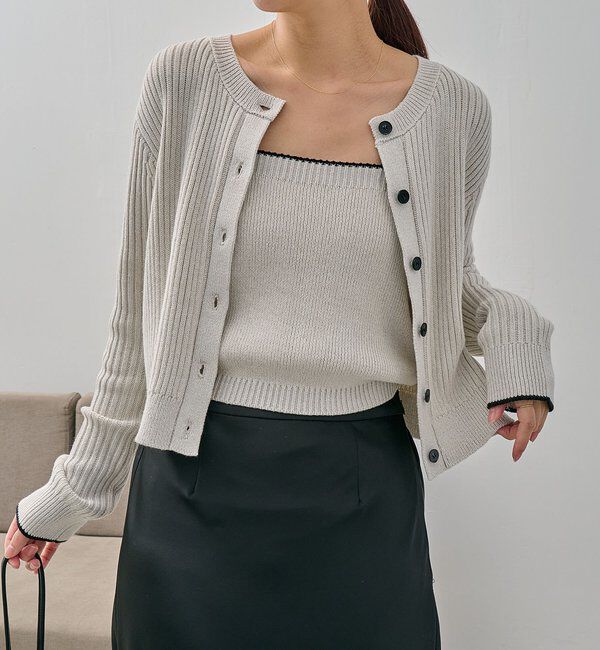  「メランジキャミSETカーディガン」|カーディガン|