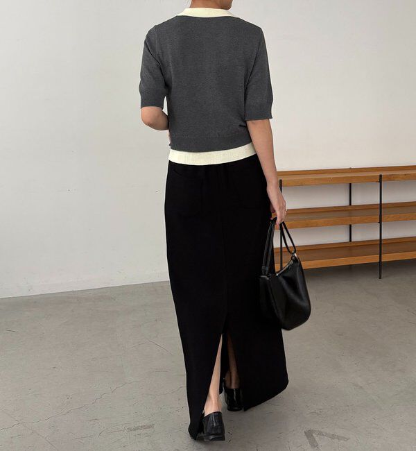  「半袖レイヤードポロニットカーディガン」|カーディガン|