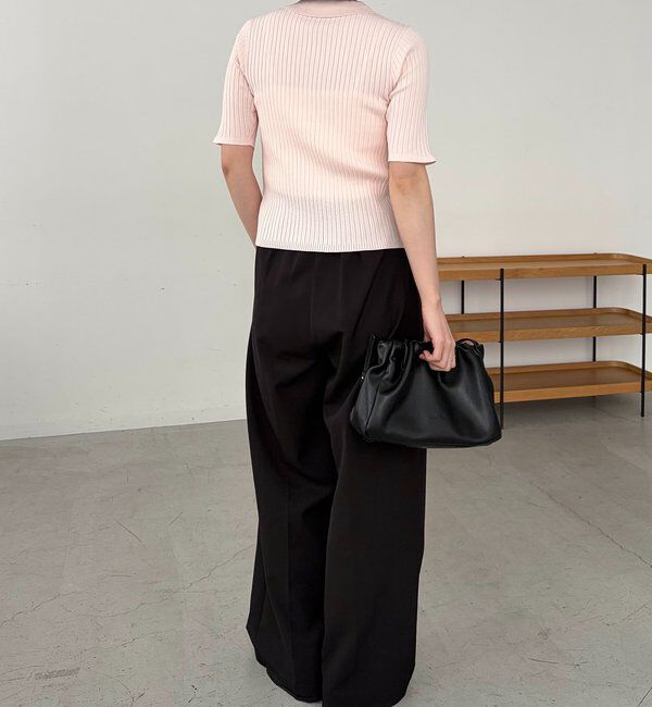  「【全骨格◎】ハーフスリーブポロニット」|カーディガン|