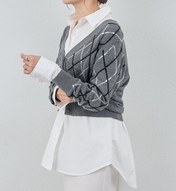  「アーガイルニットカーディガン」|カーディガン|