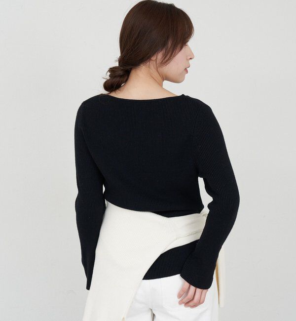  「【4色展開】アシンメトリーリブニット」|ニット・セーター|