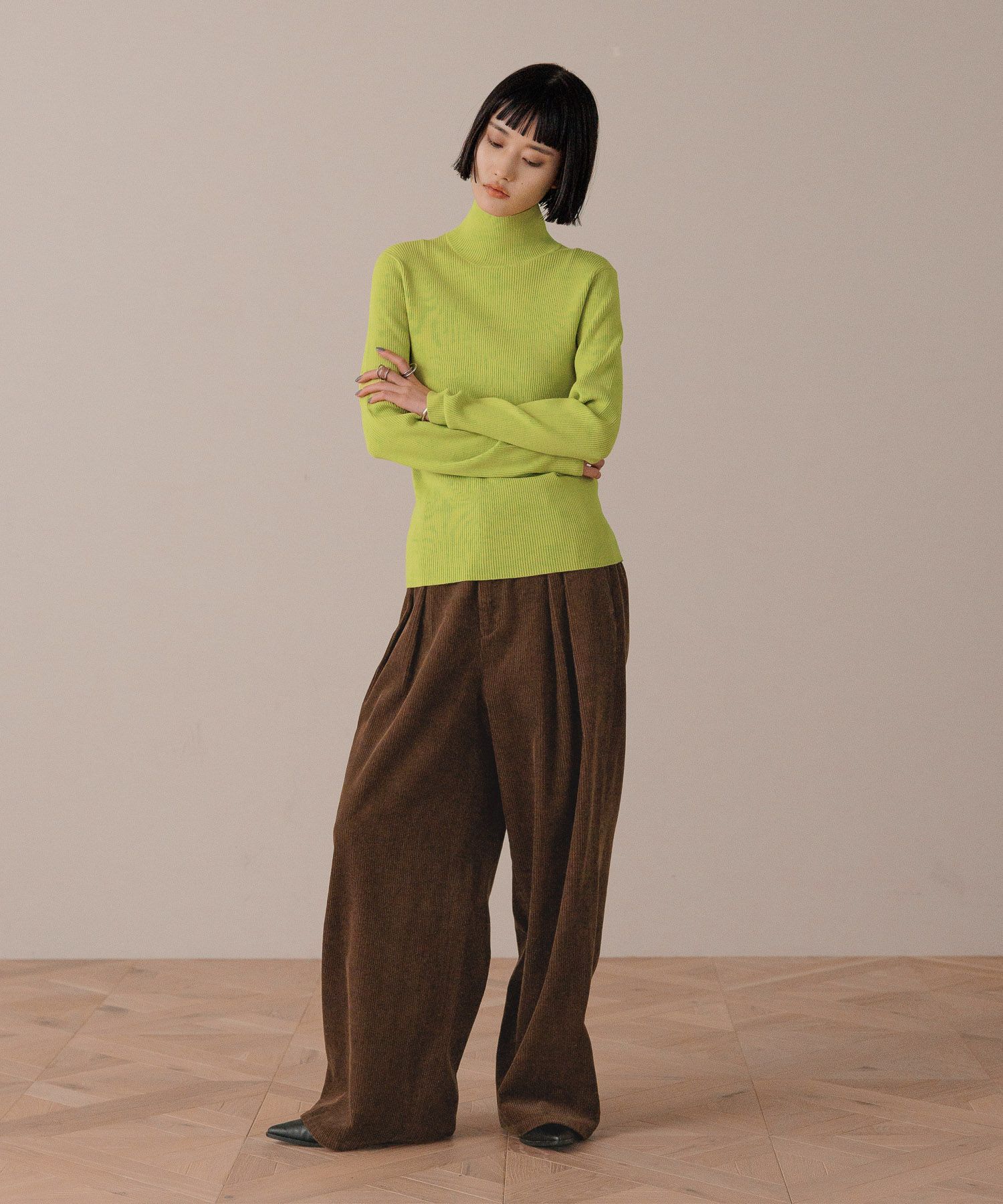 LOWRYS FARM「コーデュロイワイドパンツ」|チノ|