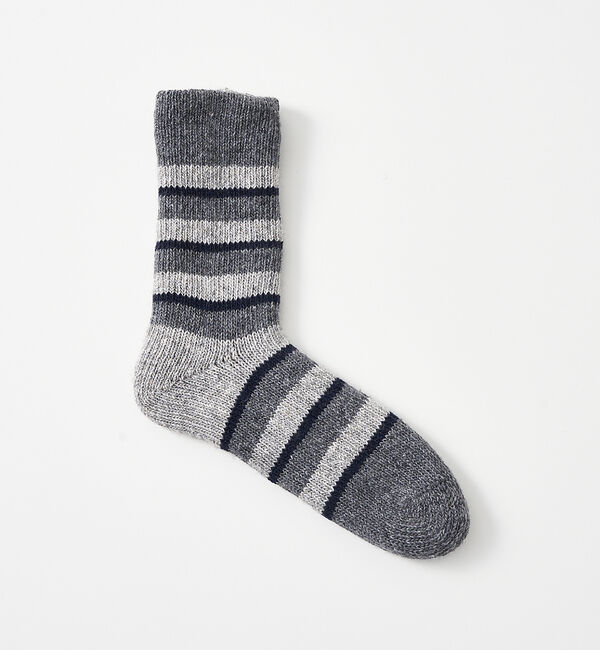 collex「【ecuvo】別注　ボーダーWソックス　メンズ」|ソックス|