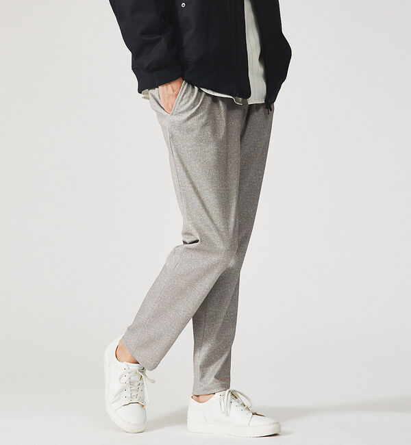 ABAHOUSE「【360&deg;ストレッチ】ポンチ リバープリント イージーパンツ」|スラックス|ダークベージュ