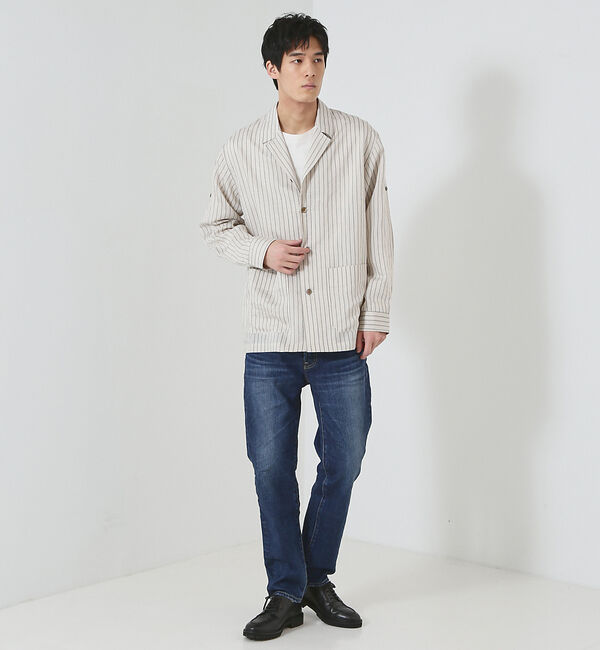 ABAHOUSE「【ストライプ】ラペル シャツジャケット」|シャツ・ブラウス|