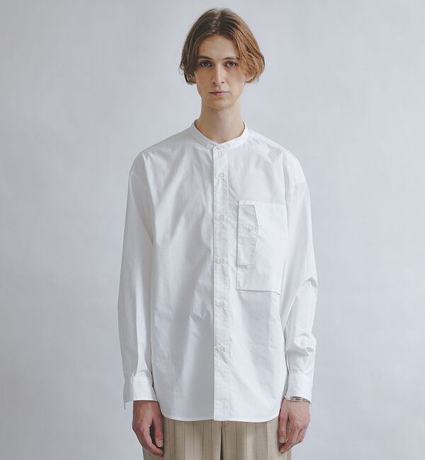 ABAHOUSE「【タクティカルポケット】タイプライター バンドカラーシャツ」|シャツ・ブラウス|