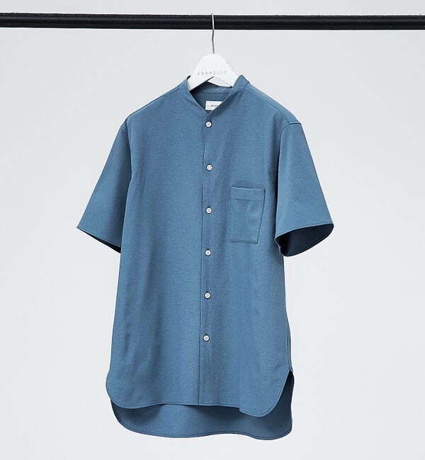 ABAHOUSE「【2023年デザイン / 変形衿】カラーレス 半袖 シャツ」|シャツ・ブラウス|ブルー系その他1