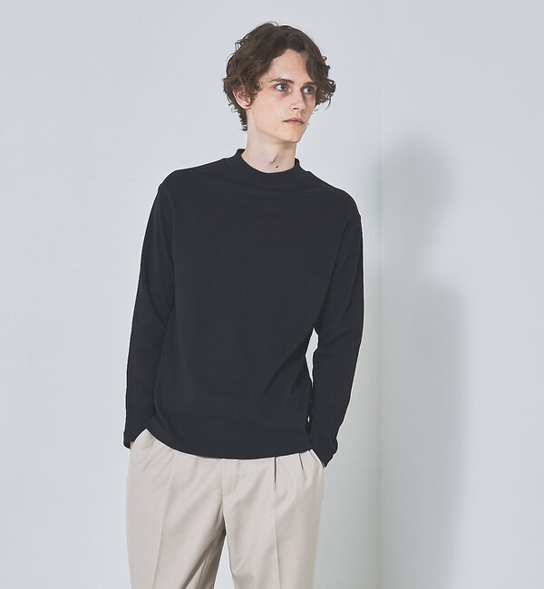 ABAHOUSE「【モックネック】ハリヌキ ストレッチ 長袖 Ｔシャツ」|Tシャツ・カットソー|ブラック