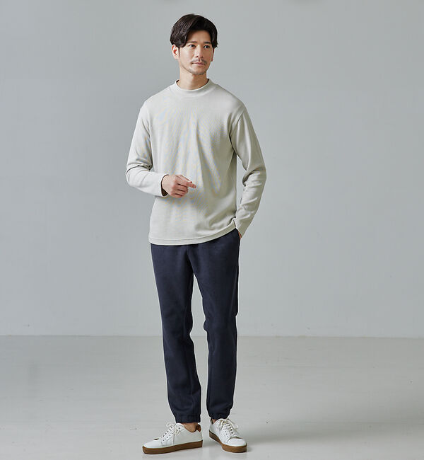 ABAHOUSE「【モックネック】ハリヌキ ストレッチ 長袖 Ｔシャツ」|Tシャツ・カットソー|