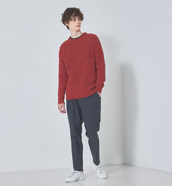 ABAHOUSE「【ECO PLANET】ケーブル編み プルオーバー ニット」|ニット・セーター|
