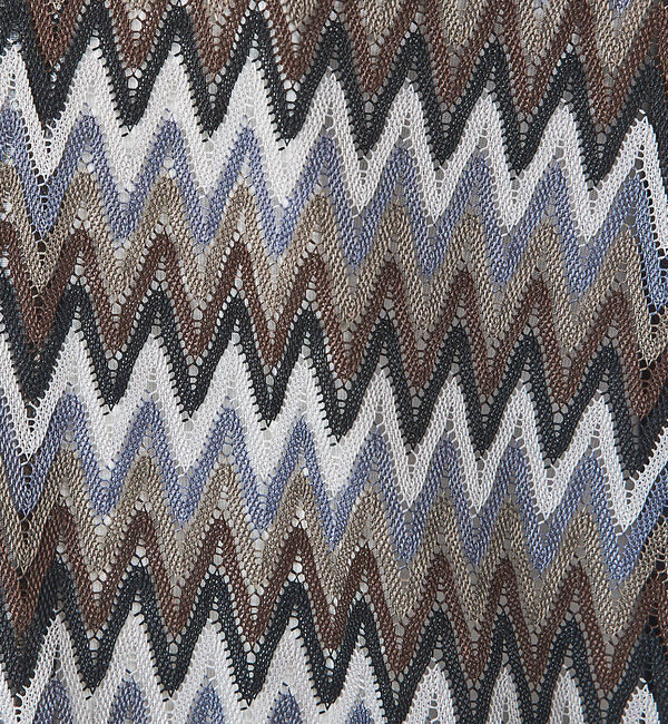 ABAHOUSE「【Revo.】透かし編みニットオープンカラーヘリンボーン半端袖シャツ」|シャツ・ブラウス|