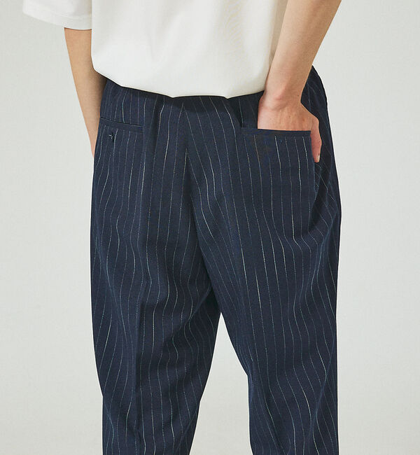 ABAHOUSE「【セットアップ対応】ワイドテーパード  ストライプ イージーパンツ / スラック」|スラックス|